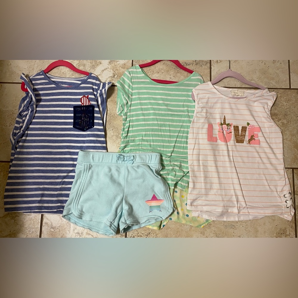 Clothes bundle lot | 3 shirts 1 shorts | girls size large 10/12I Jessica Simpson